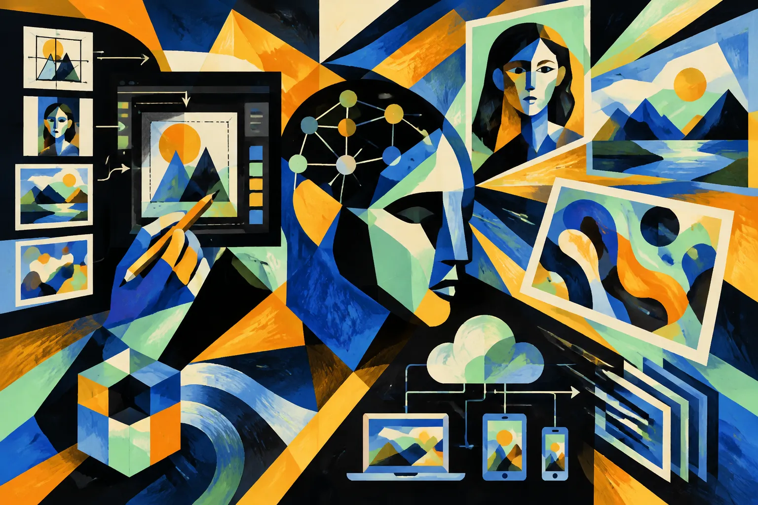 AI-generated conceptual illustration for “Canva launches Canva Craft, its first in-house image-generation model”.