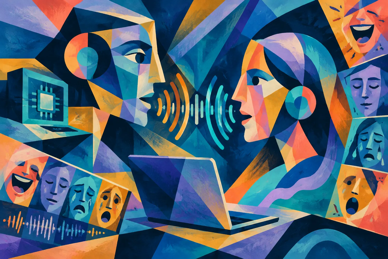 AI-generated conceptual illustration for “Block’s Dessa: a full‑duplex voice model that runs locally and 'sounds human,' the company says”.