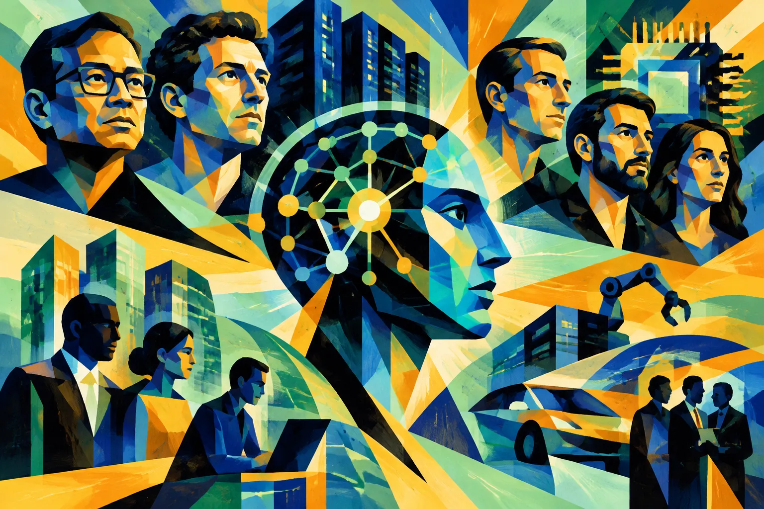 AI-generated conceptual illustration for “AI Magazine publishes Top 250 AI Leaders 2026, mixing model builders, chipmakers and enterprise adopters”.
